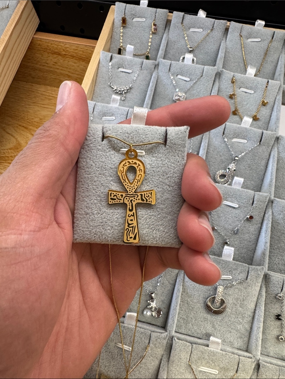 Gold Ankh Pendant Necklace - Women's Jewelry